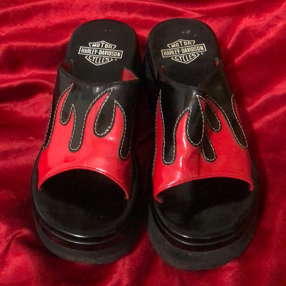 RARE Harley-Davidson Flame Sandals